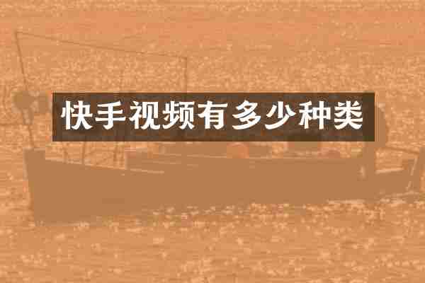 快手视频有多少种类