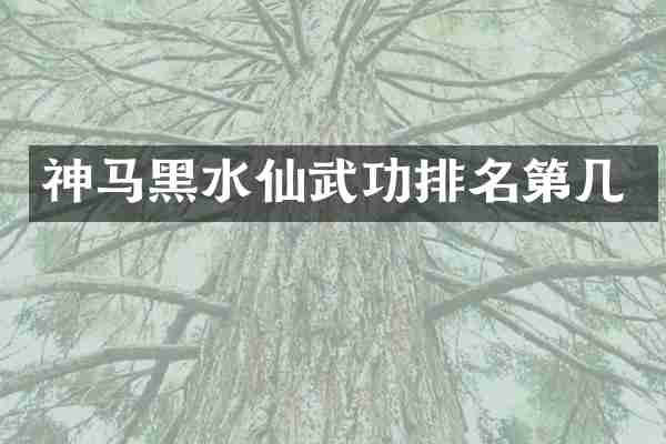 神马黑水仙武功排名第几