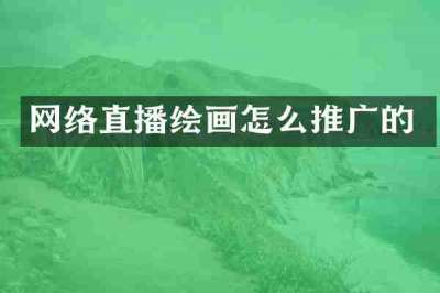 网络直播绘画怎么推广的