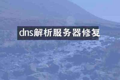 dns解析服务器修复