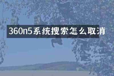 360n5系统搜索怎么取消