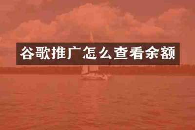 谷歌推广怎么查看余额