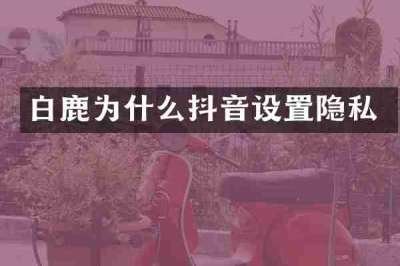 白鹿为什么抖音设置隐私