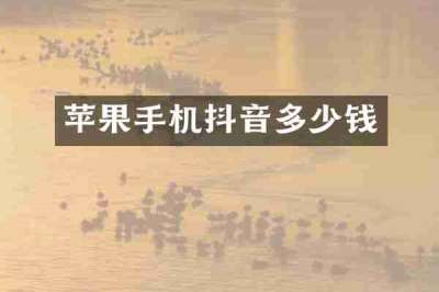 苹果手机抖音多少钱