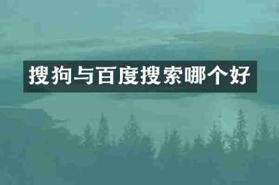 搜狗与百度搜索哪个好