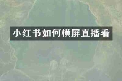 小红书如何横屏直播看