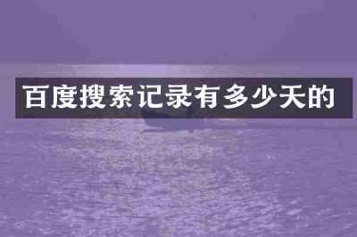 百度搜索记录有多少天的