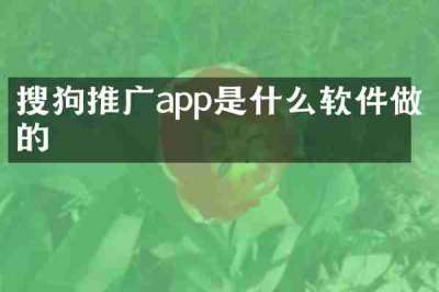 搜狗推广app是什么软件做的