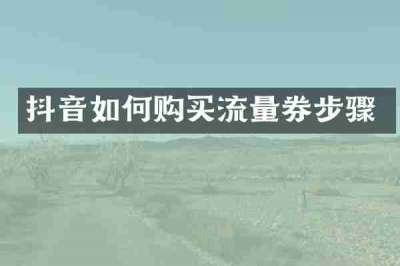 抖音如何购买流量券步骤