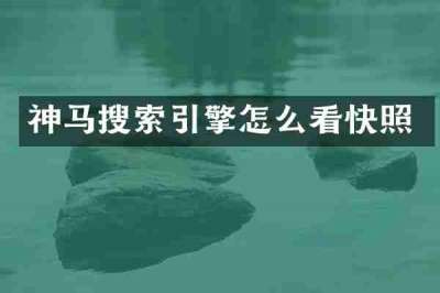 神马搜索引擎怎么看快照