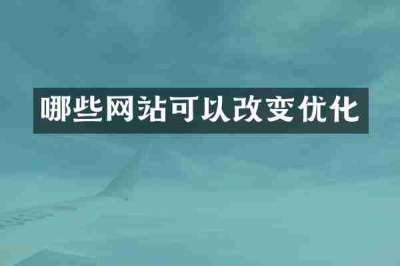 哪些网站可以改变优化