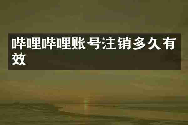 哔哩哔哩账号注销多久有效
