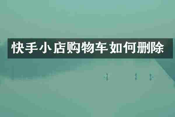 快手小店购物车如何删除
