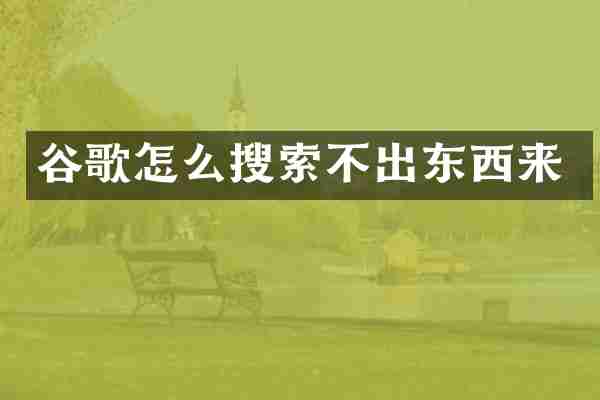 谷歌怎么搜索不出东西来