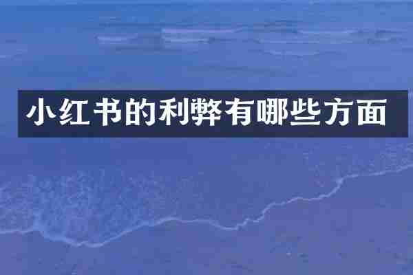 小红书的利弊有哪些方面