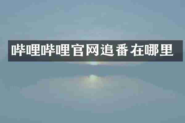 哔哩哔哩官网追番在哪里