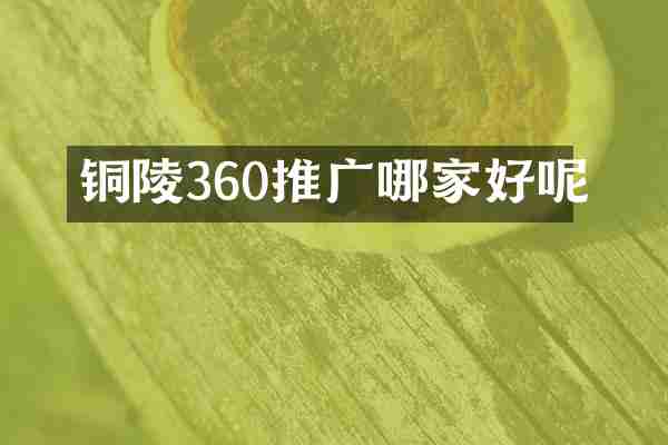 铜陵360推广哪家好呢