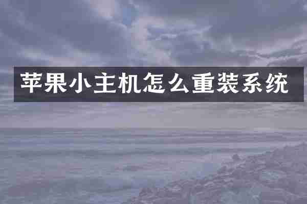 苹果小主机怎么重装系统