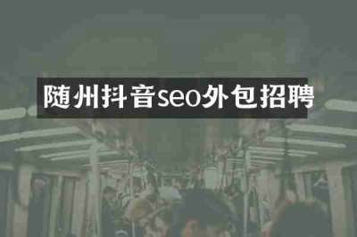 随州抖音seo外包招聘