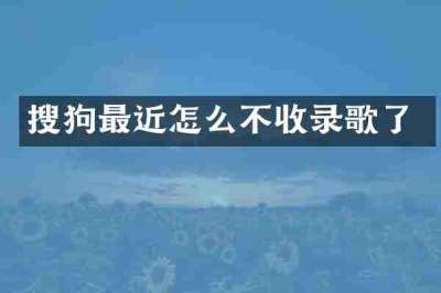 搜狗最近怎么不收录歌了