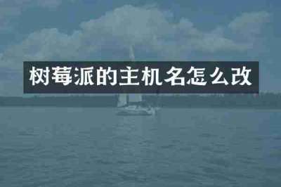 树莓派的主机名怎么改