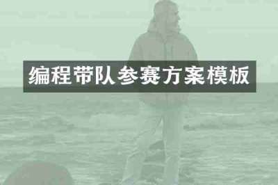 编程带队参赛方案模板