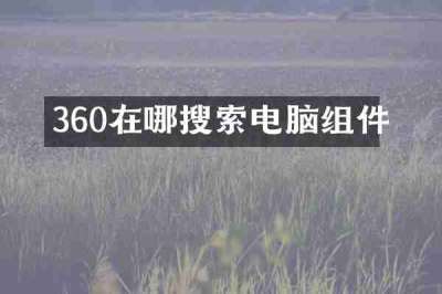 360在哪搜索电脑组件