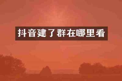 抖音建了群在哪里看