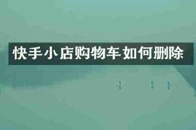 快手小店购物车如何删除