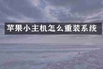 苹果小主机怎么重装系统