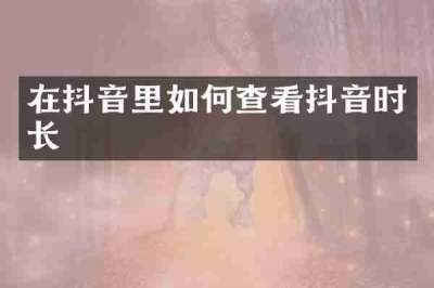在抖音里如何查看抖音时长