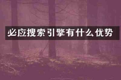 必应搜索引擎有什么优势
