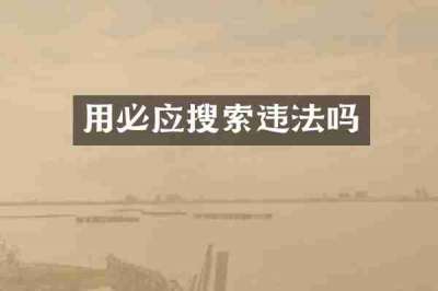 用必应搜索违法吗
