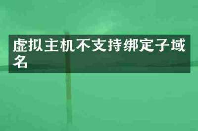 虚拟主机不支持绑定子域名