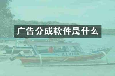 广告分成软件是什么