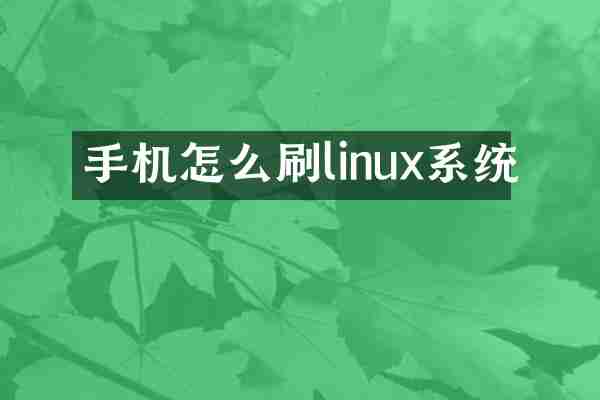 手机怎么刷linux系统