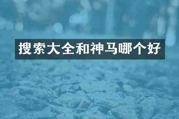 搜索大全和神马哪个好
