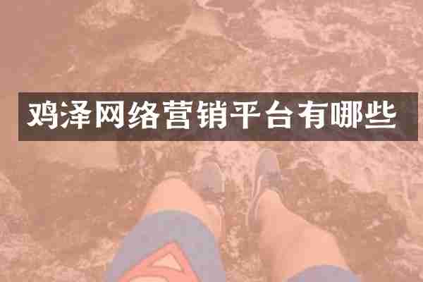 鸡泽网络营销平台有哪些