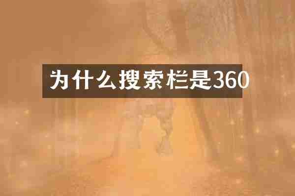 为什么搜索栏是360