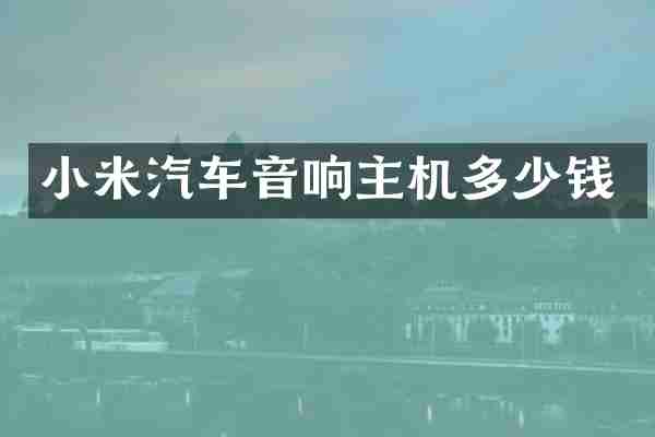 小米汽车音响主机多少钱
