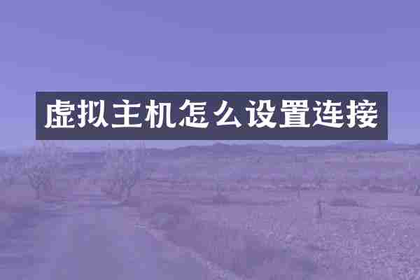虚拟主机怎么设置连接