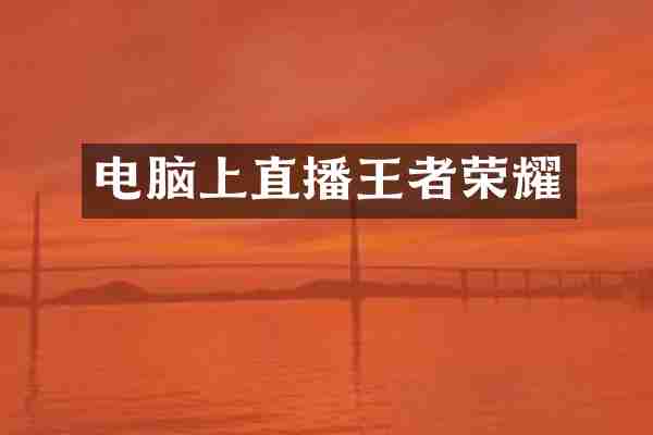 电脑上直播王者荣耀