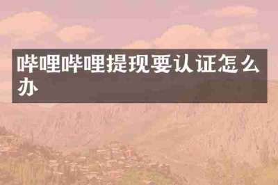 哔哩哔哩提现要认证怎么办