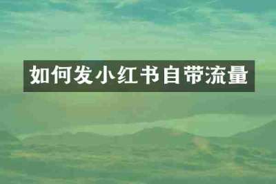 如何发小红书自带流量