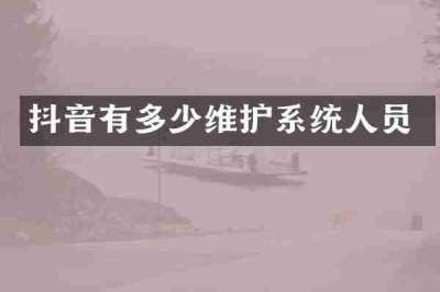 抖音有多少维护系统人员