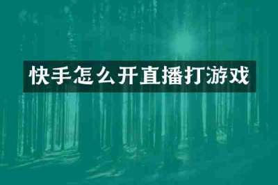 快手怎么开直播打游戏