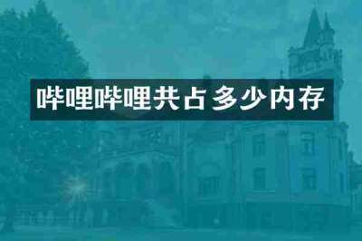 哔哩哔哩共占多少内存