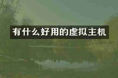 有什么好用的虚拟主机
