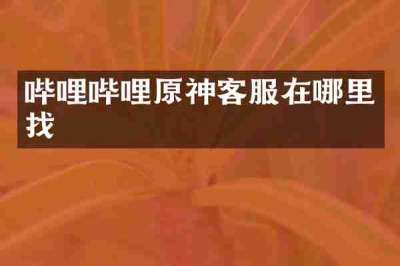 哔哩哔哩原神客服在哪里找