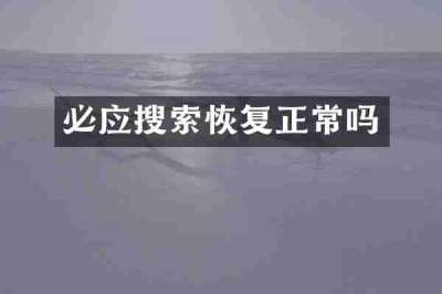 必应搜索恢复正常吗